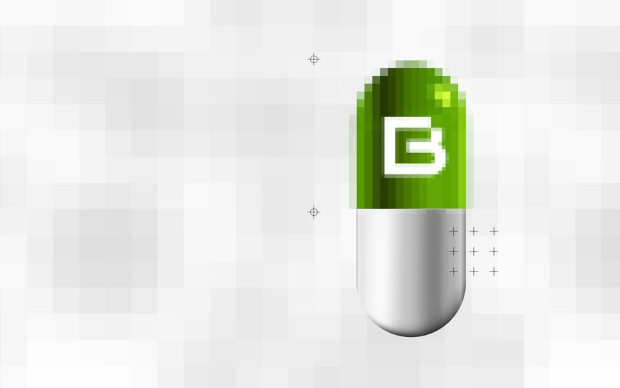 Kapsel in Grün und Weiß mit dem Logo von Bold+Bright