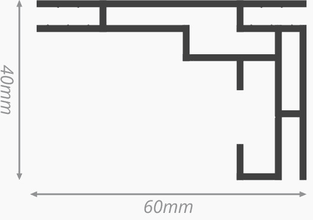 Querschnitt BRIGHT 60: 60 mm breit, 40 mm hoch, Kedernut links